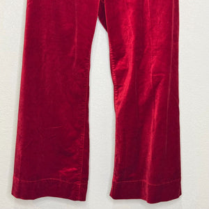 Anthropologie Maeve The Colette Cropped Wide - Leg Pants Size 28 Red Velvet - Flair - Style