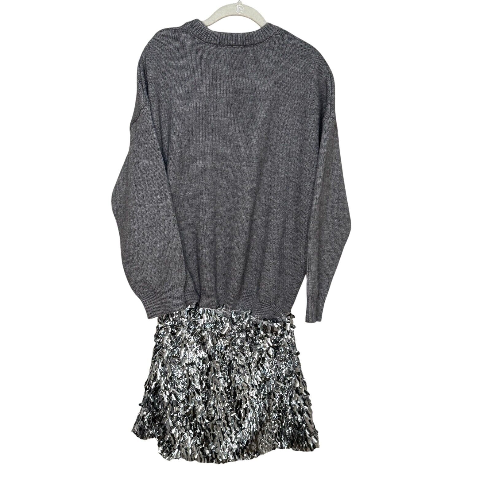 Anthropologie Mare Ware Mini Dress Size Small NEW Long - Sleeve Knit Sequin Twofer - Flair - Style
