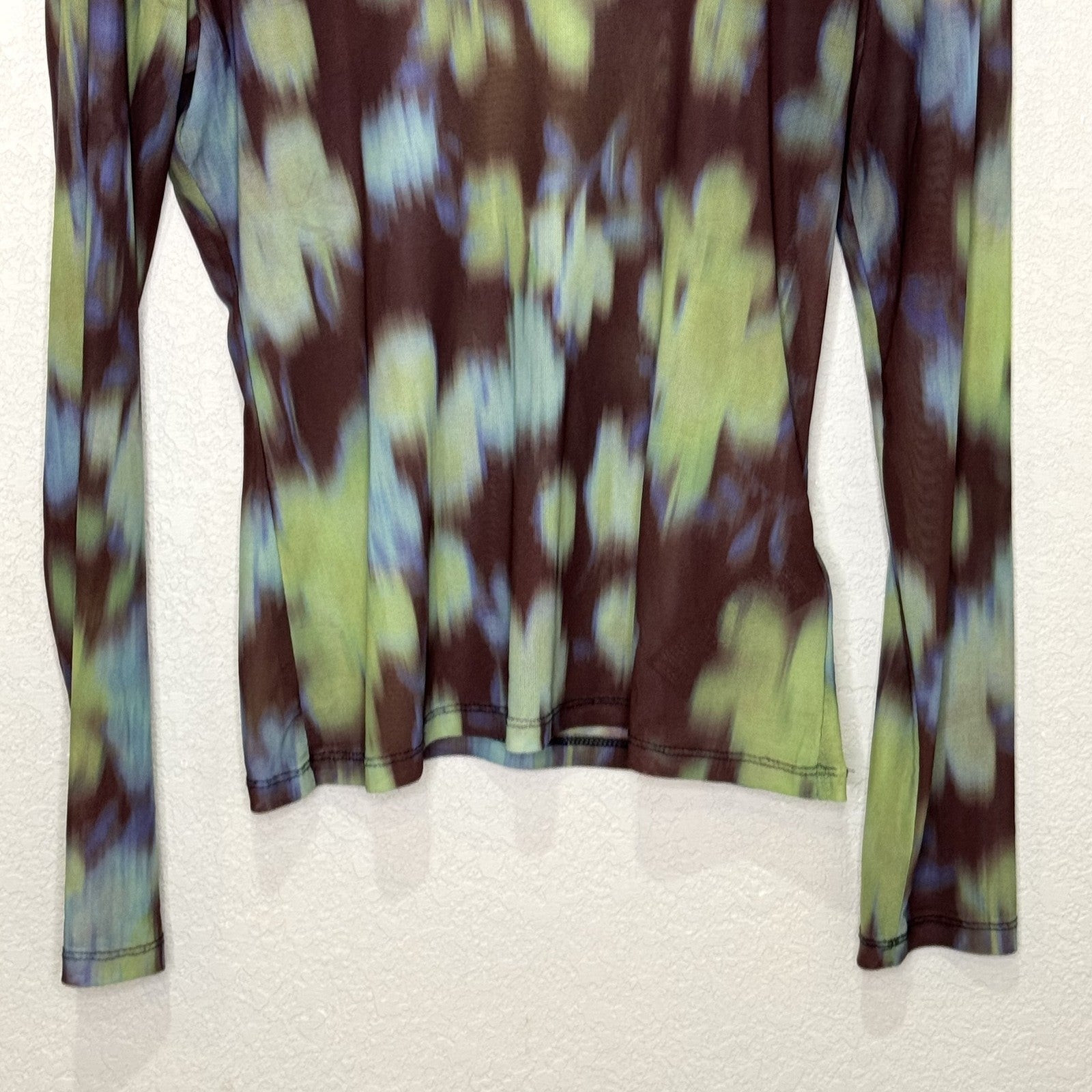 Anthropologie Mesh Top Womens Medium Floral Print Long Sleeve Shirt Blouse - Flair - Style