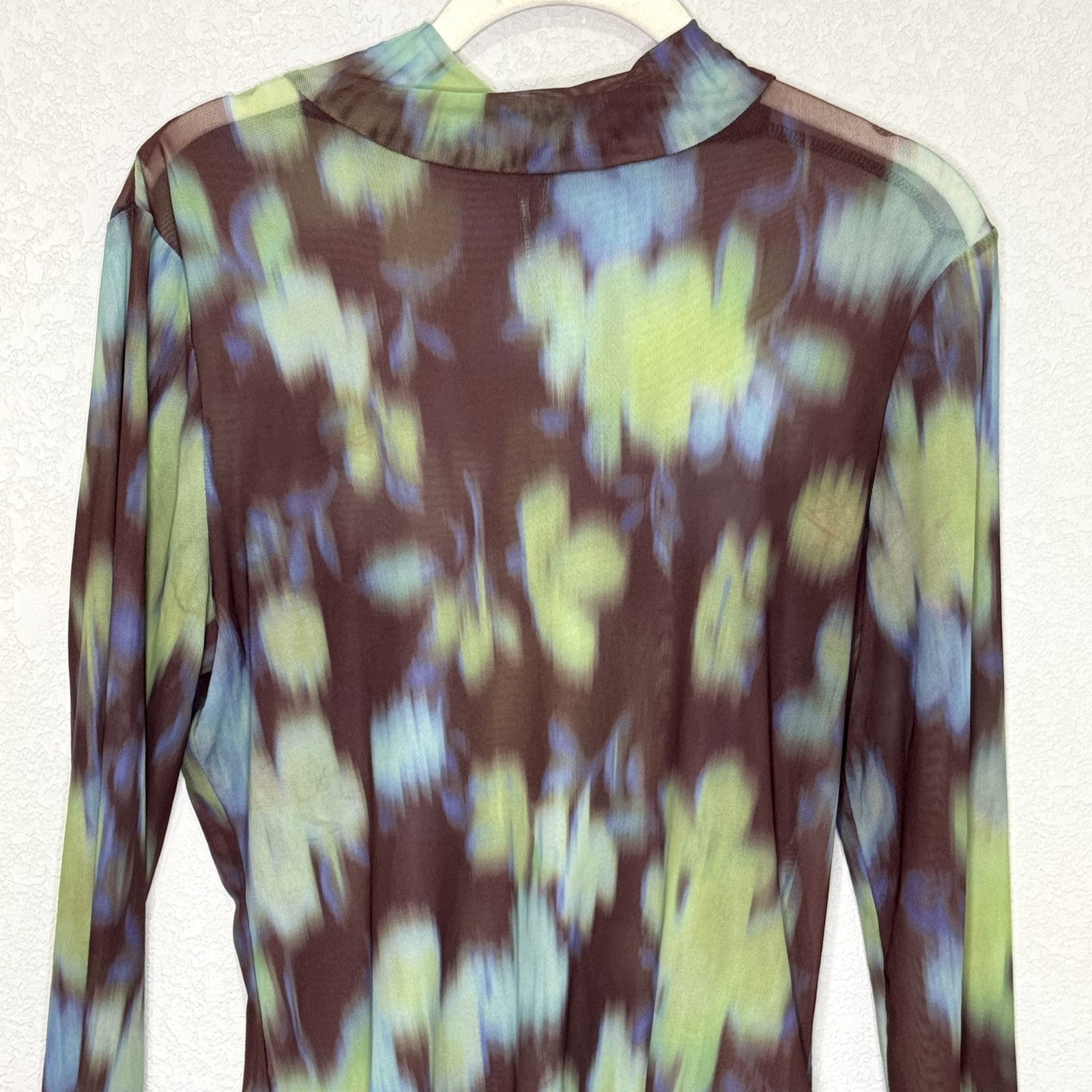 Anthropologie Mesh Top Womens Medium Floral Print Long Sleeve Shirt Blouse - Flair - Style