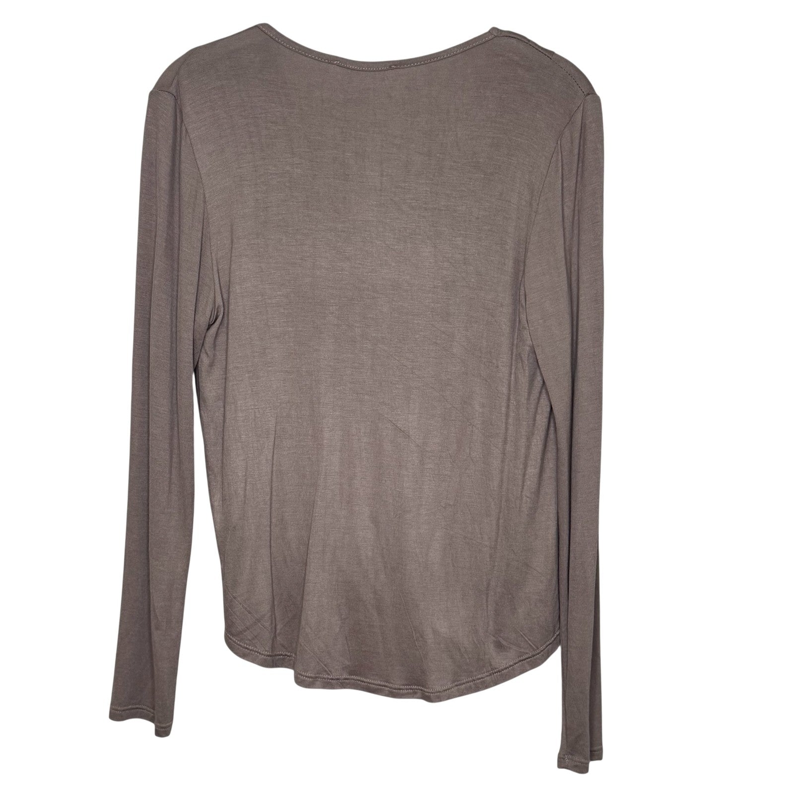 Anthropologie On the Road Top XS Taupe Draped Long Sleeve Surplice Blouse USA - Flair - Style