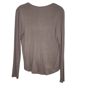 Anthropologie On the Road Top XS Taupe Draped Long Sleeve Surplice Blouse USA - Flair - Style