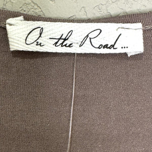 Anthropologie On the Road Top XS Taupe Draped Long Sleeve Surplice Blouse USA - Flair - Style