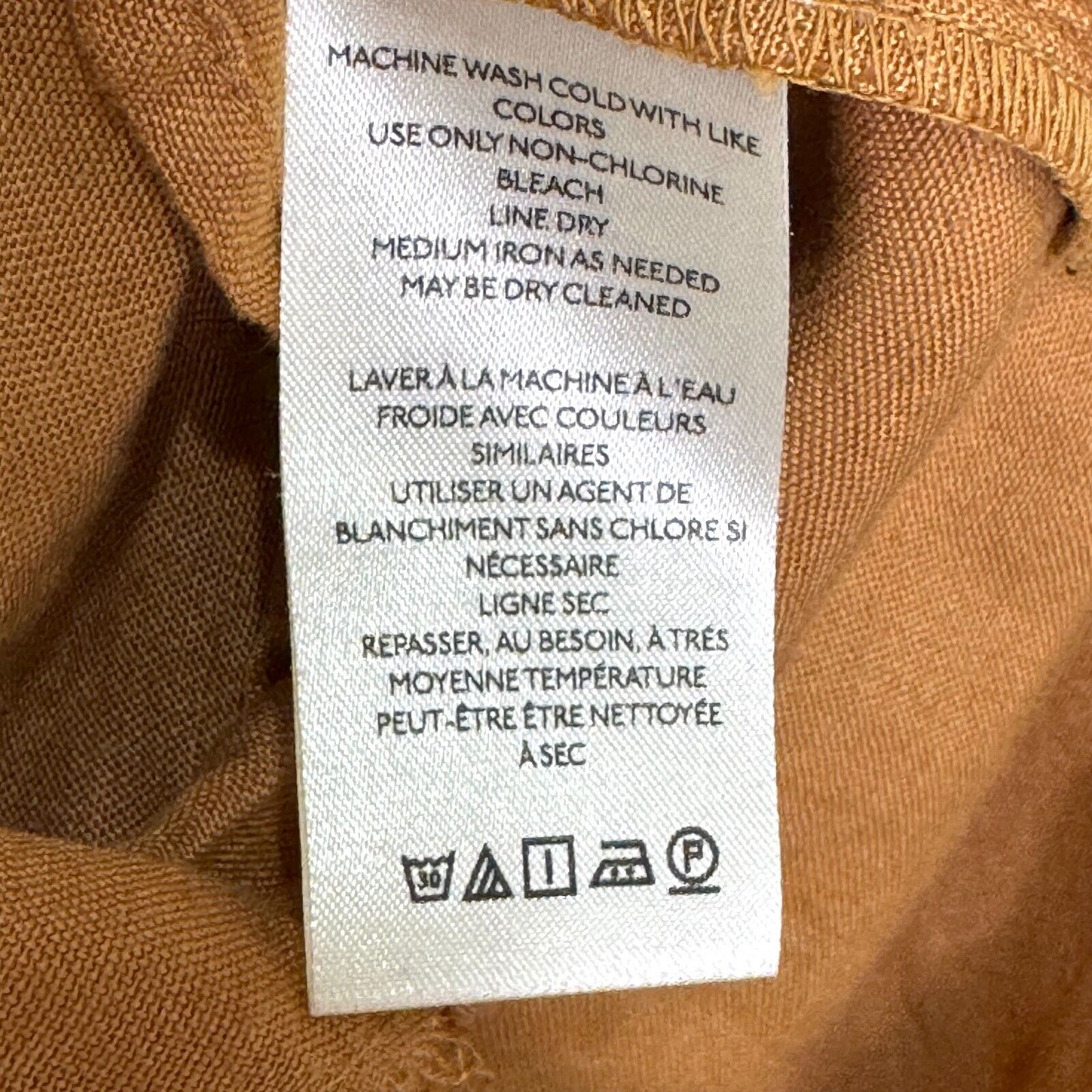 Anthropologie Pilcro Button Down Ruffle Placket Shirt Size XS Linen Brown Honey - Flair - Style