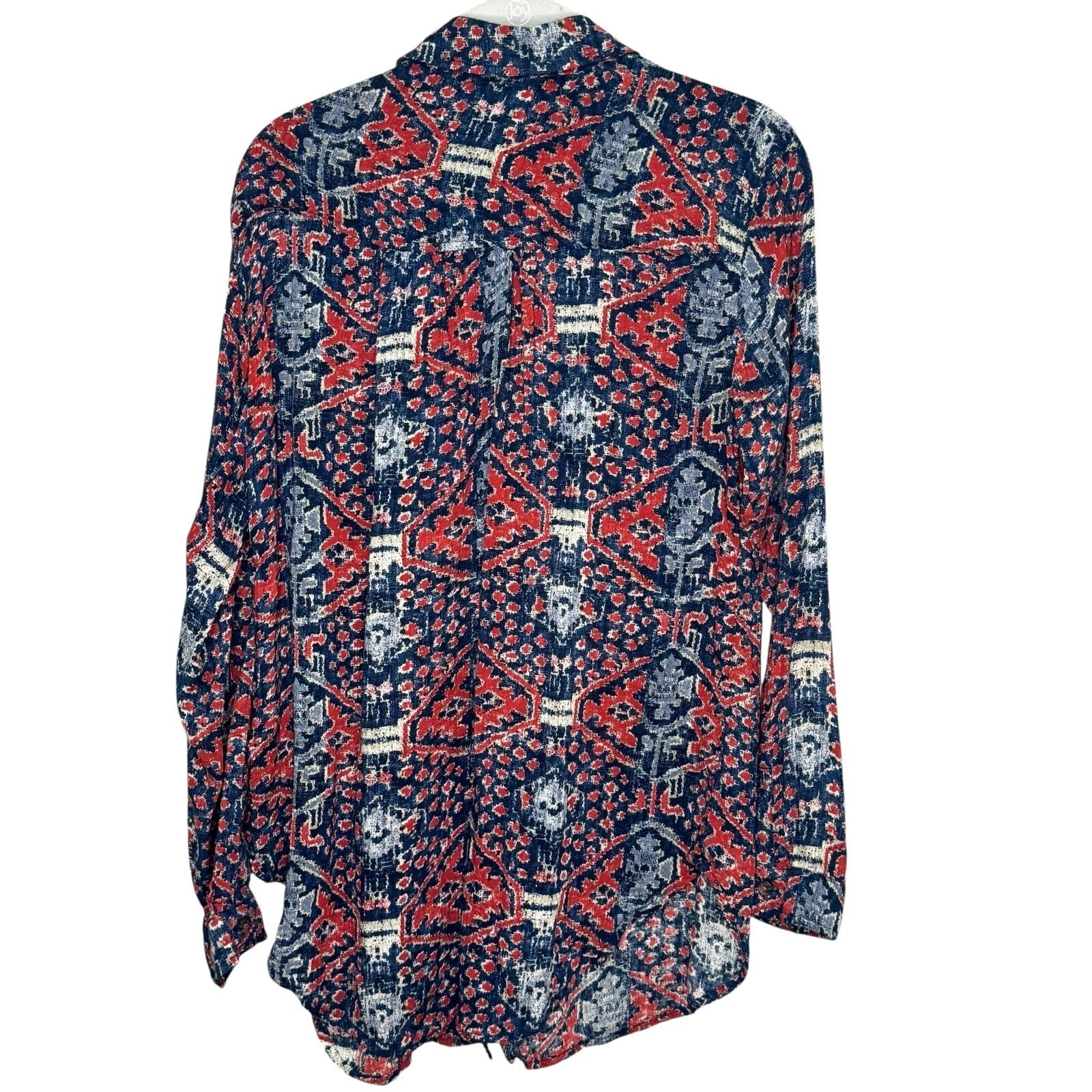 Anthropologie PILCRO Shirt | Size Medium | Blue Red Print - Flair - Style