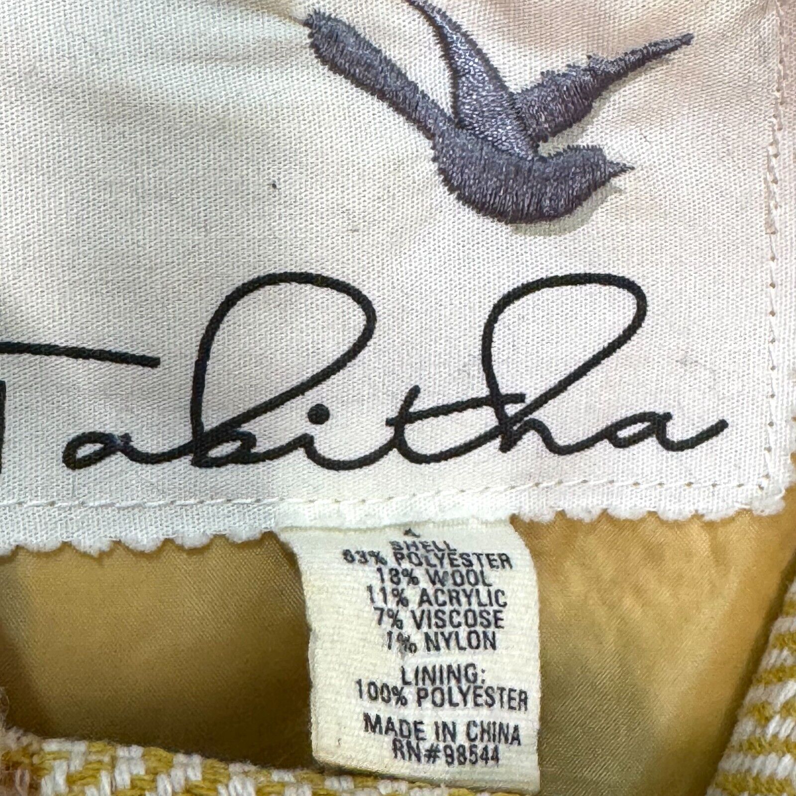 Anthropologie Tabitha Yellow Flecked Peplum Jacket Size 4 Wool Blend Herringbone - Flair - Style