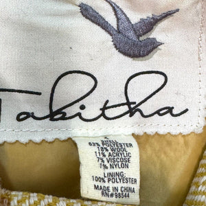 Anthropologie Tabitha Yellow Flecked Peplum Jacket Size 4 Wool Blend Herringbone - Flair - Style