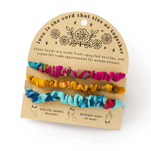 Assorted Upcycled Sari Priya Scrunchie Bracelet - Set of 3 - Flair - Style