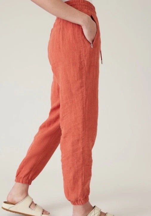 Athleta Retreat Jogger Linen Pants | Size 6 | Rust - Flair - Style