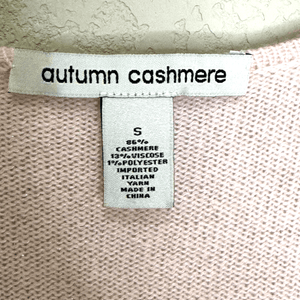 Autumn Cashmere Sweater Size Small Pink Shimmer Half - Sleeve Square Neck - Flair - Style