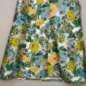 Badgley Mischka Mark & James Dress Size 8 Floral Sleeveless Yellow Blue White - Flair - Style