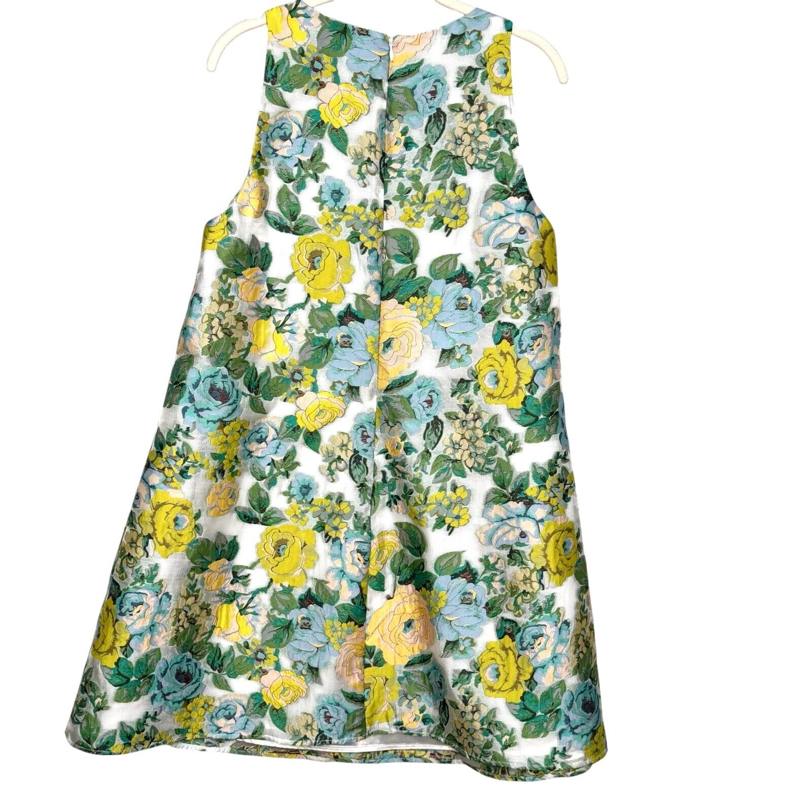 Badgley Mischka Mark & James Dress Size 8 Floral Sleeveless Yellow Blue White - Flair - Style