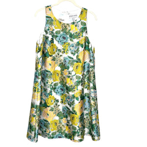 Badgley Mischka Mark & James Dress Size 8 Floral Sleeveless Yellow Blue White - Flair - Style