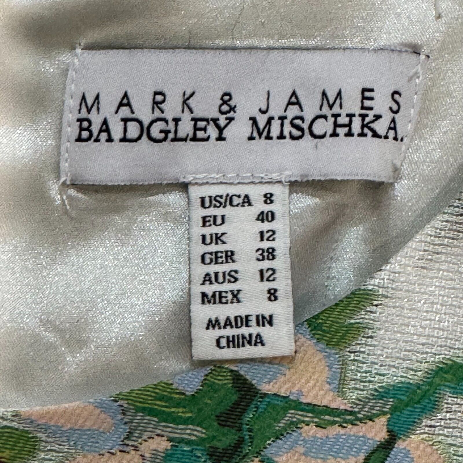 Badgley Mischka Mark & James Dress Size 8 Floral Sleeveless Yellow Blue White - Flair - Style