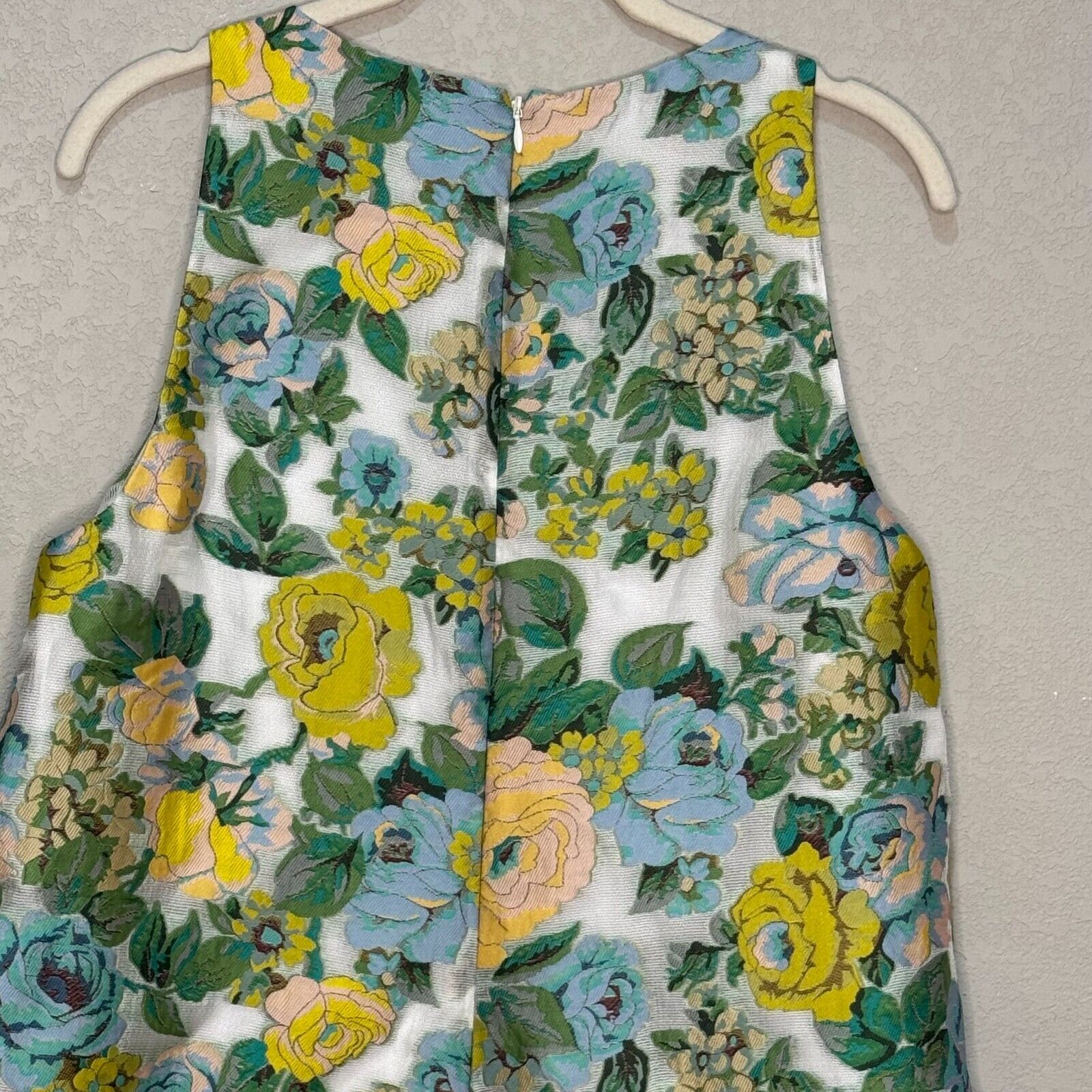 Badgley Mischka Mark & James Dress Size 8 Floral Sleeveless Yellow Blue White - Flair - Style