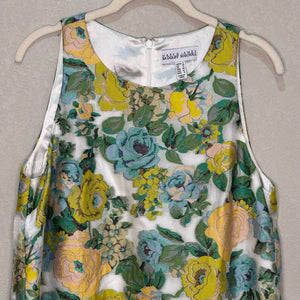 Badgley Mischka Mark & James Dress Size 8 Floral Sleeveless Yellow Blue White - Flair - Style