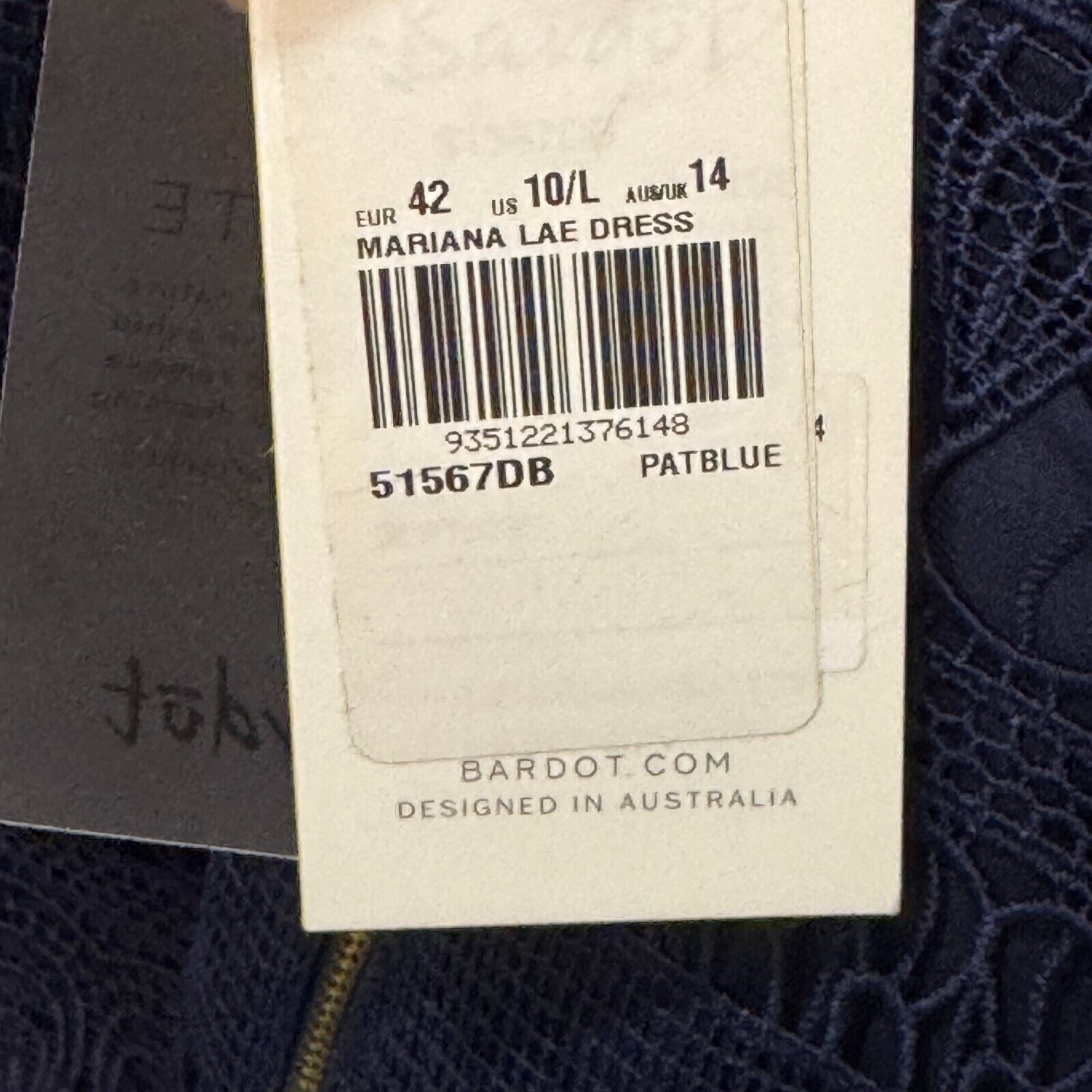 BARDOT NEW Mariana Lace Bodycon Dress Size 8 navy Blue NEW $149 - Flair - Style