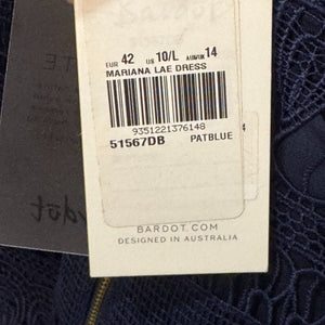 BARDOT NEW Mariana Lace Bodycon Dress Size 8 navy Blue NEW $149 - Flair - Style