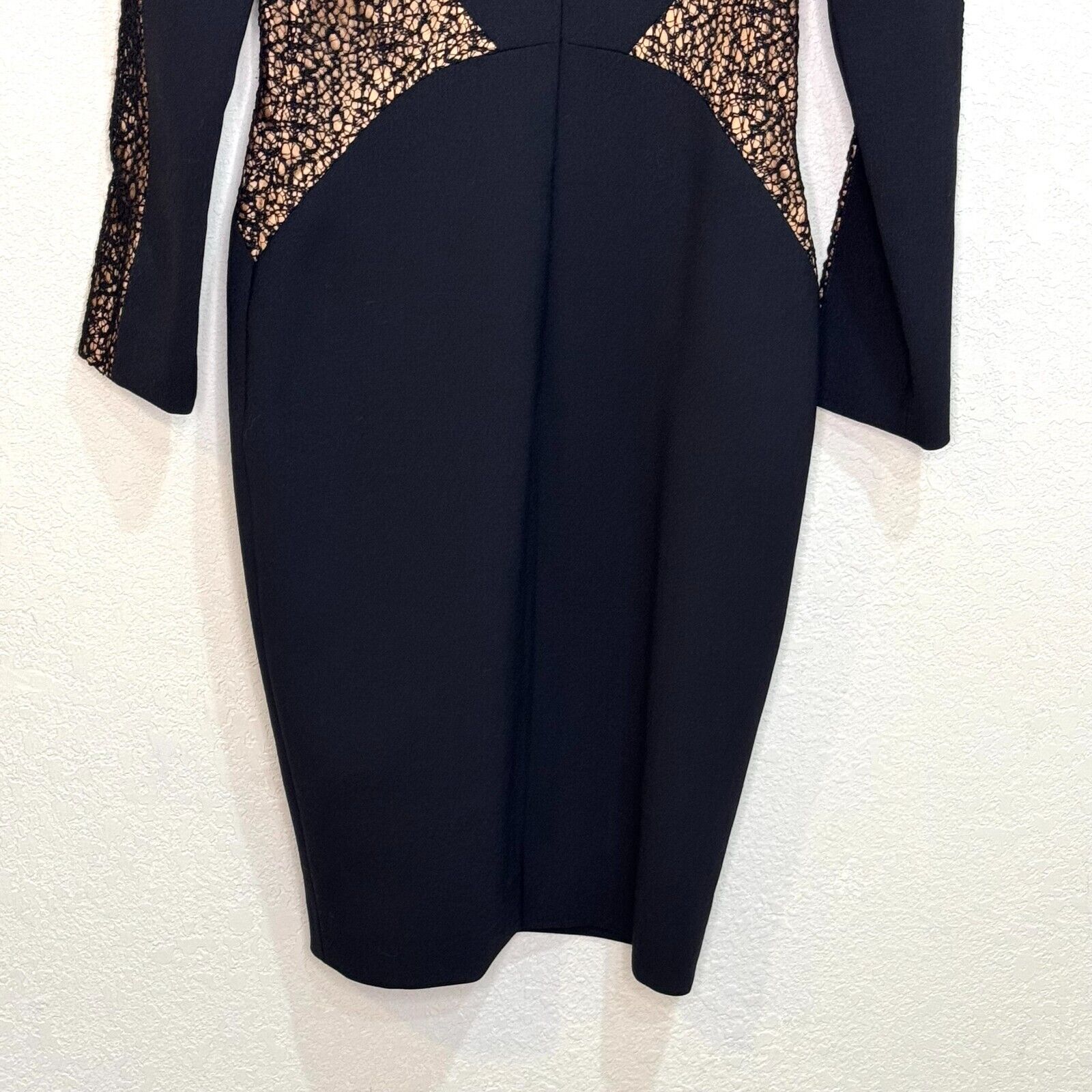 ba&sh Dress Size Small (1) Black Lace Long Sleeve Sheath - Flair - Style