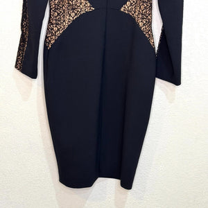 ba&sh Dress Size Small (1) Black Lace Long Sleeve Sheath - Flair - Style
