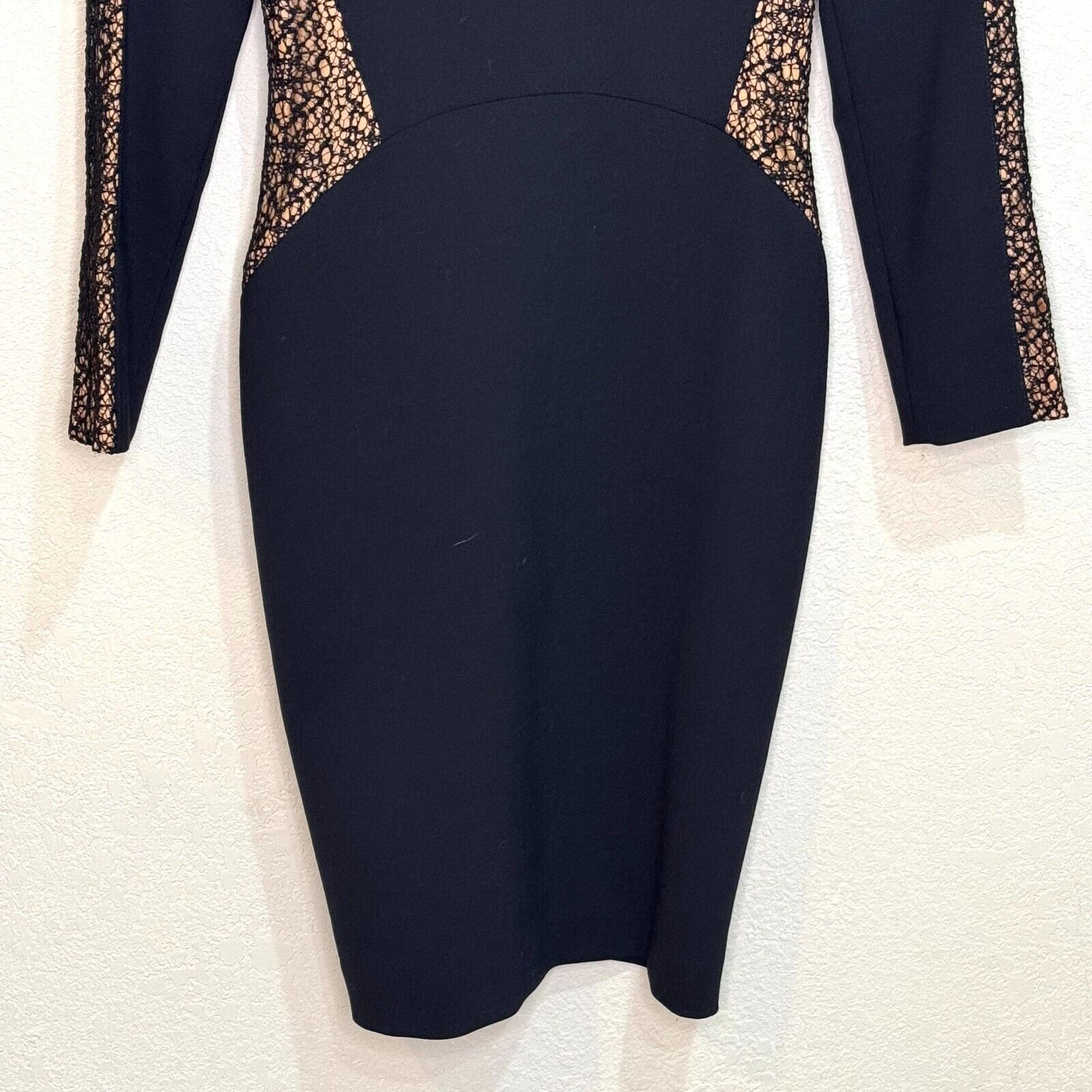 ba&sh Dress Size Small (1) Black Lace Long Sleeve Sheath - Flair - Style