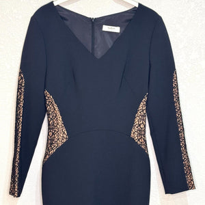 ba&sh Dress Size Small (1) Black Lace Long Sleeve Sheath - Flair - Style