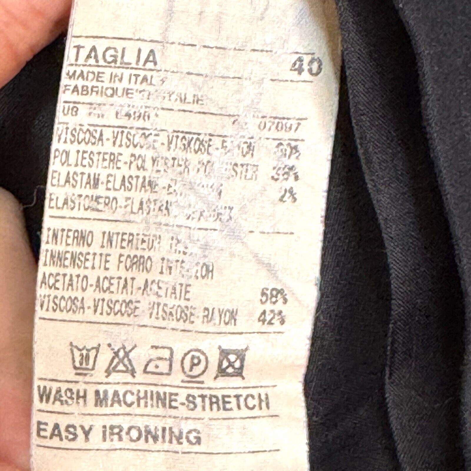 Benetton Made In Italy Black Jacket Womens US Size 4 IT 40 Lightweight 4 Button - Flair - Style