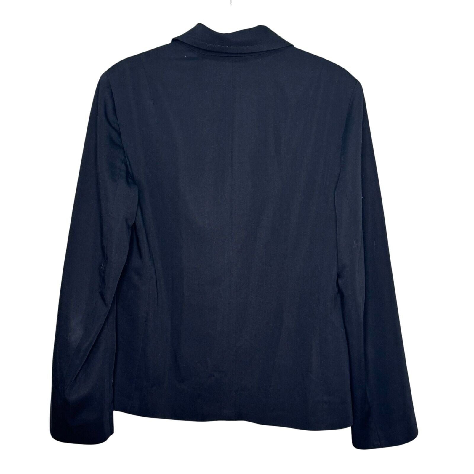 Benetton Made In Italy Black Jacket Womens US Size 4 IT 40 Lightweight 4 Button - Flair - Style