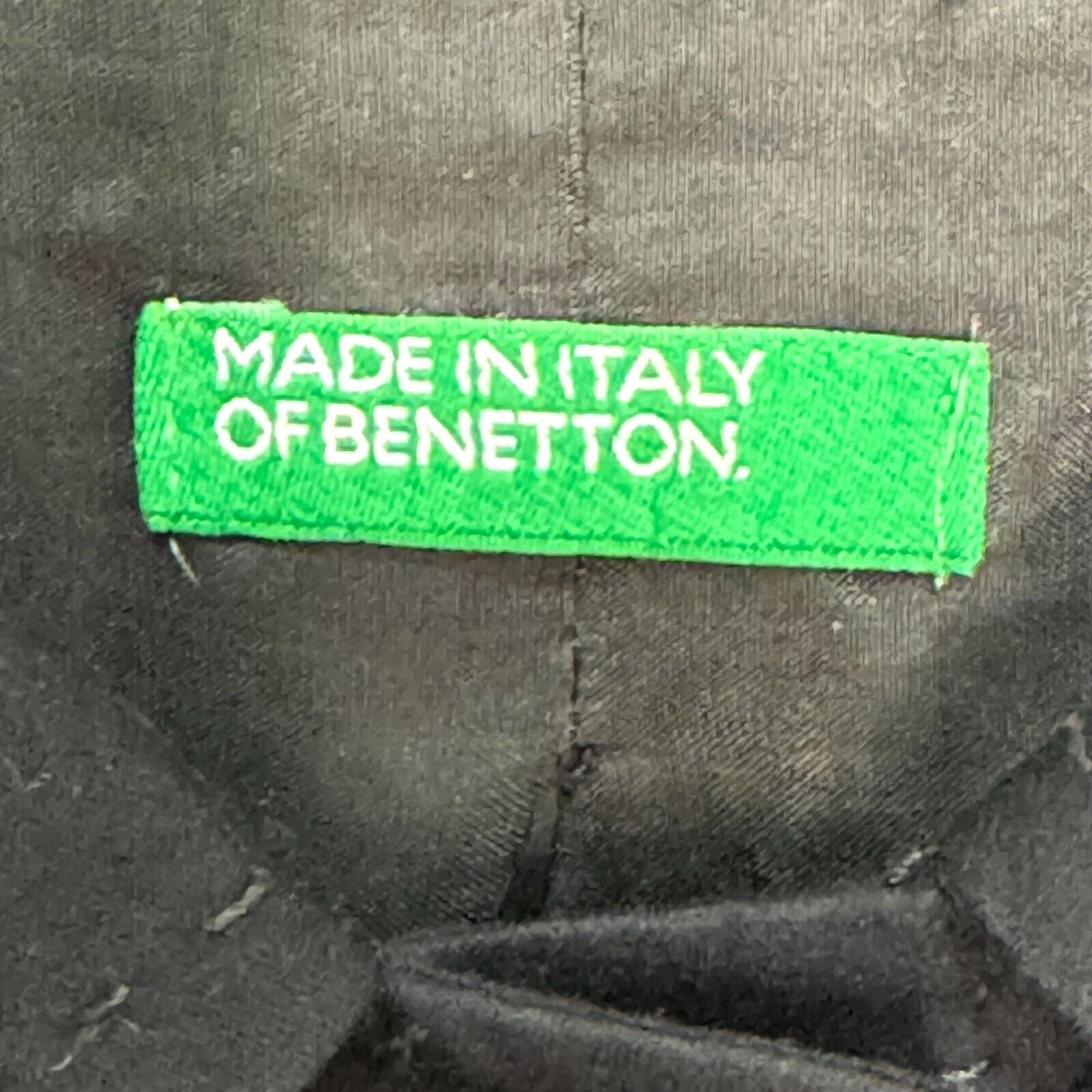 Benetton Made In Italy Black Jacket Womens US Size 4 IT 40 Lightweight 4 Button - Flair - Style