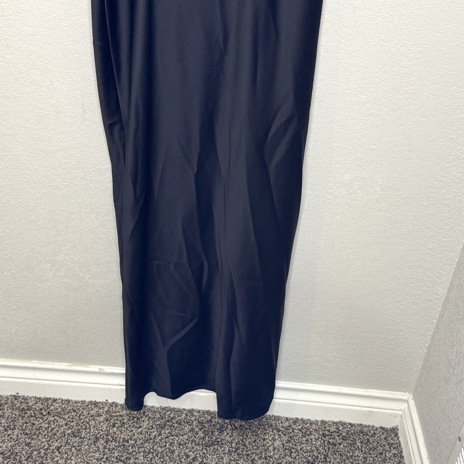 BHLDN Dress Dylan 10 Black One Shoulder Maxi Formal Evening Gown Slit Elegant - Flair - Style