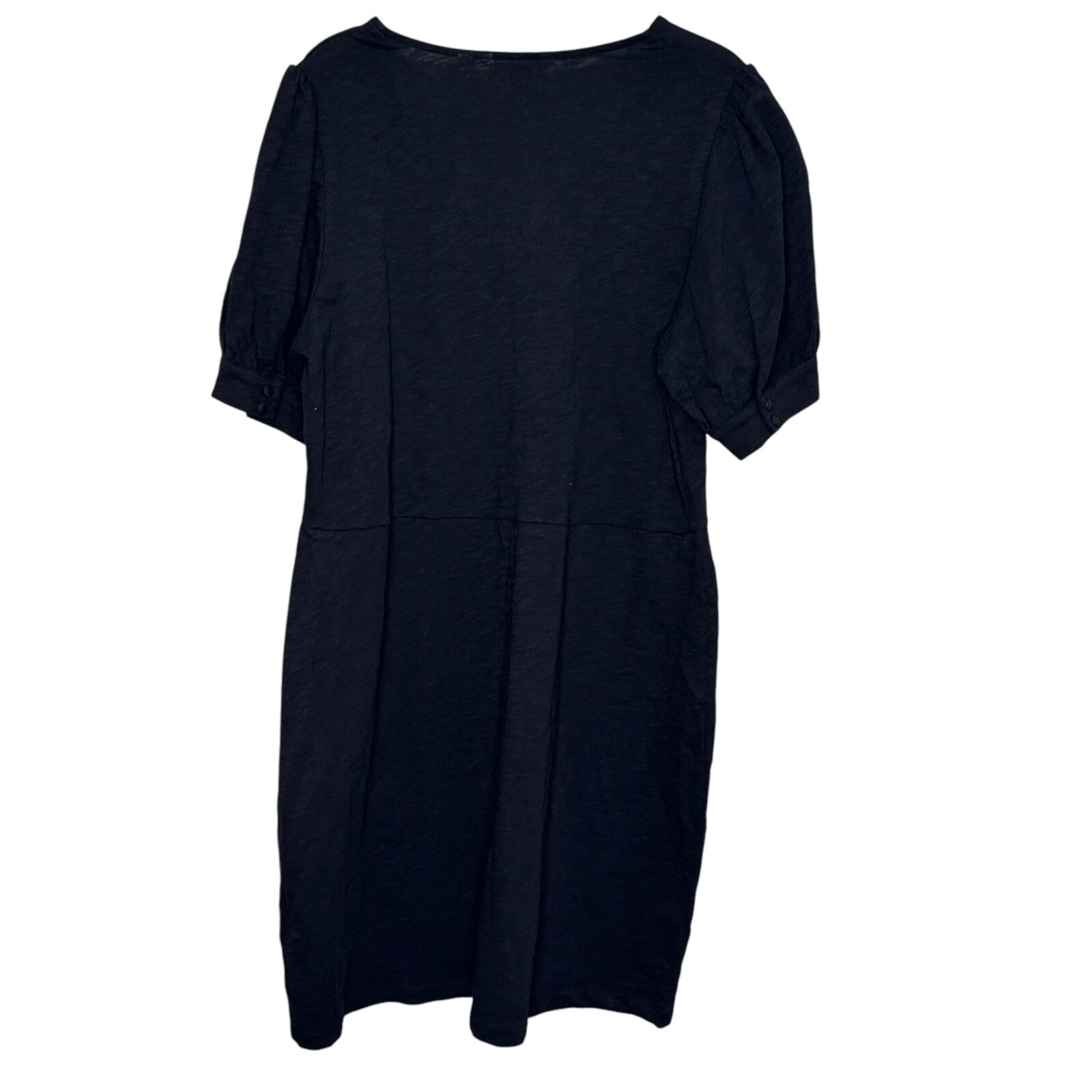 Boden Black V - Neck Jersey Mini Dress Size 12 NEW Pleat Detail Cotton - Flair - Style
