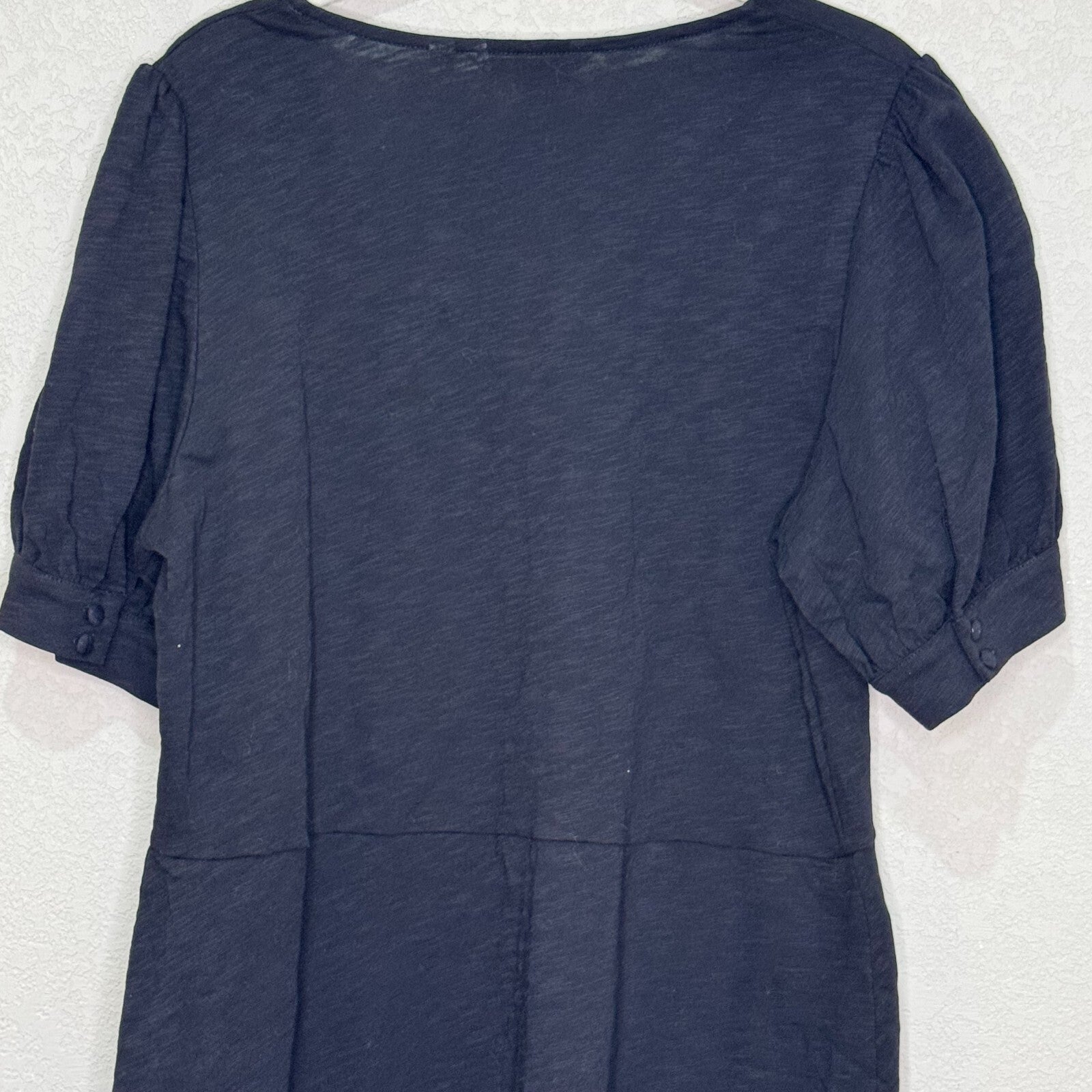 Boden Black V - Neck Jersey Mini Dress Size 12 NEW Pleat Detail Cotton - Flair - Style