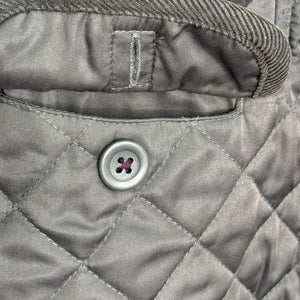 BODEN Dark Green Gray Quilted Field Jacket Size 8 Corduroy Collar - Flair - Style