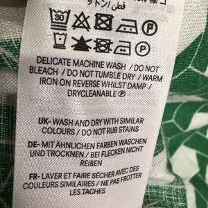 Boden Dress Womens 2P Green White Geometric Sleeveless Midi 100% Linen Pockets - Flair - Style