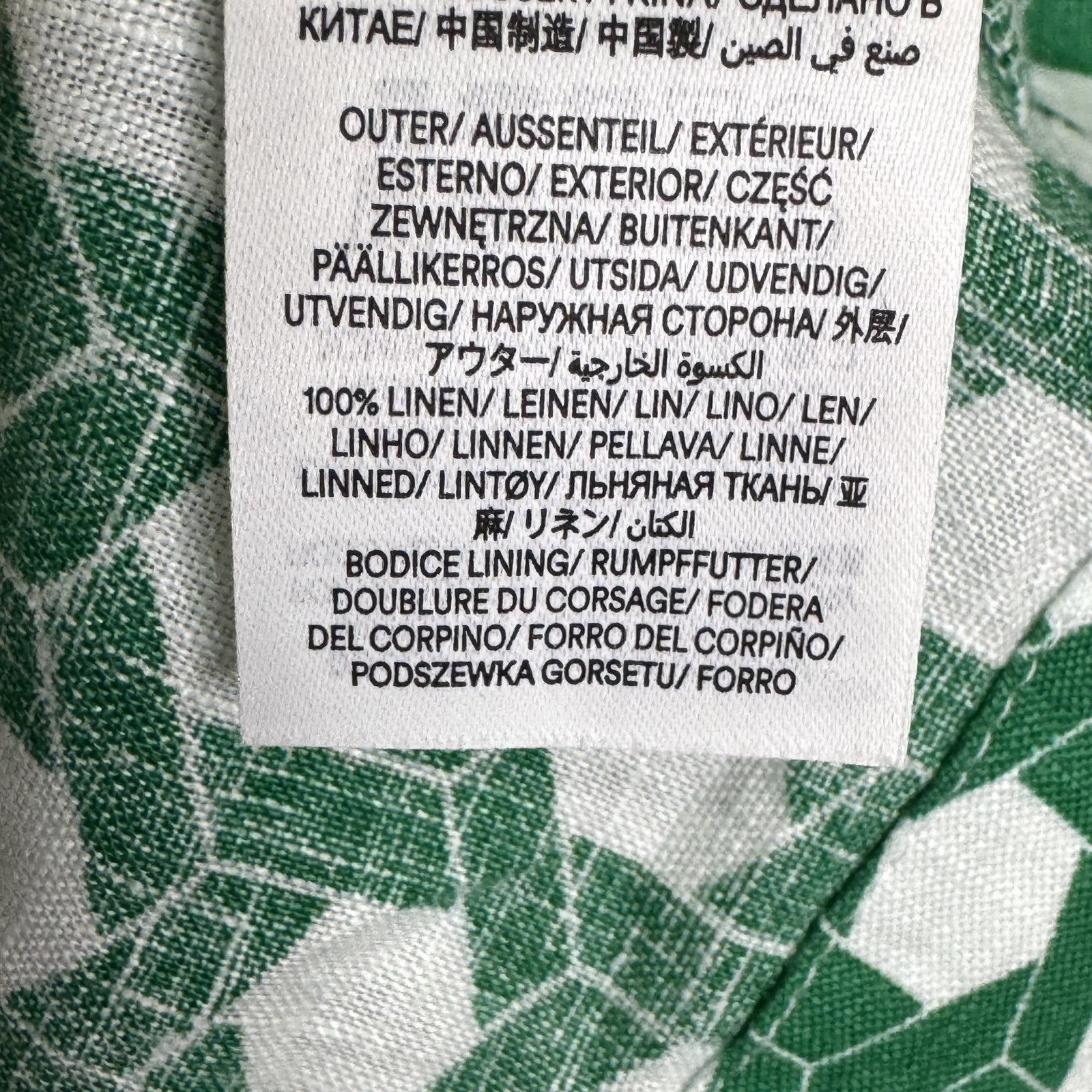 Boden Dress Womens 2P Green White Geometric Sleeveless Midi 100% Linen Pockets - Flair - Style