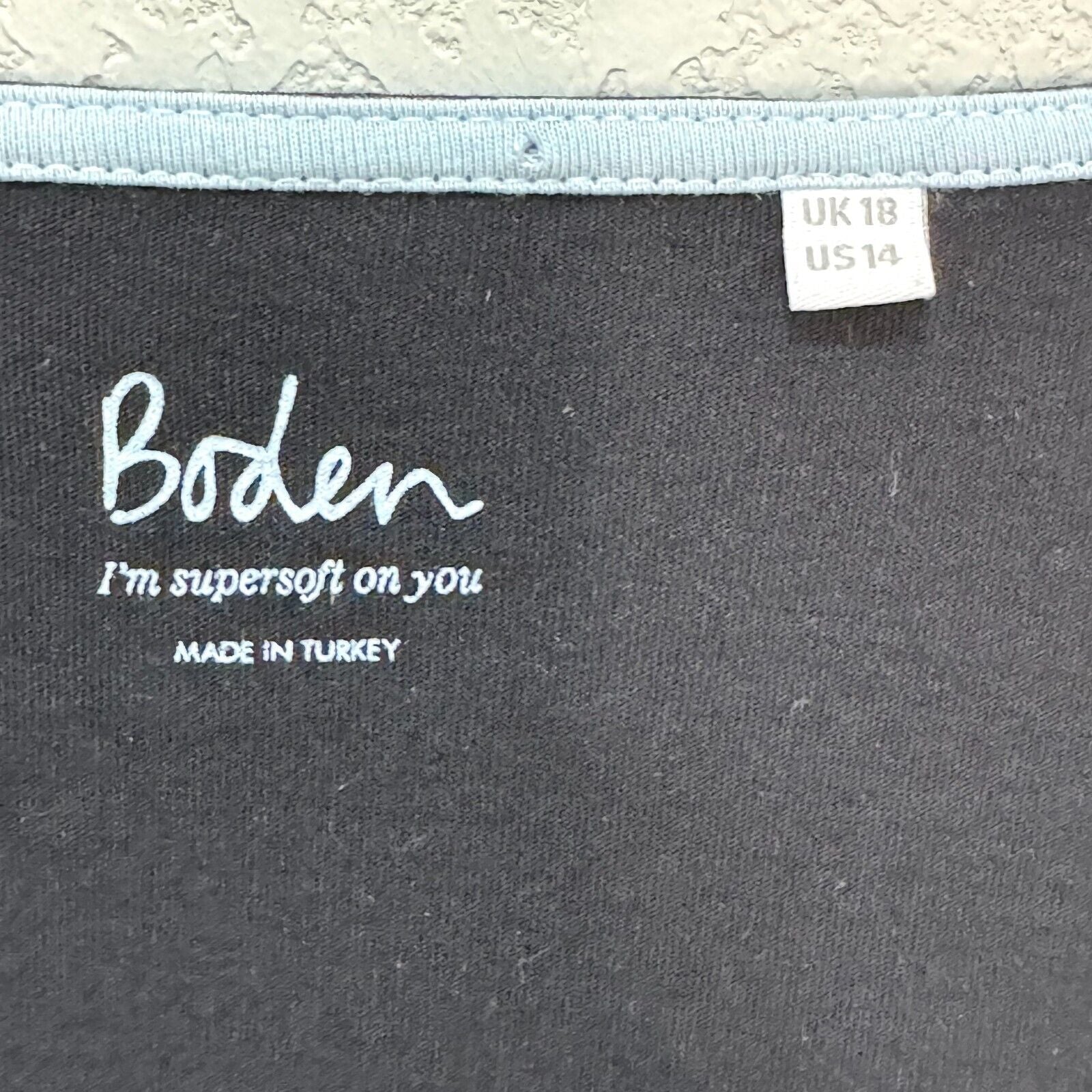 Boden Supersoft Black Flutter Sleeve Tee Shirt Size 14 Cotton Modal - Flair - Style