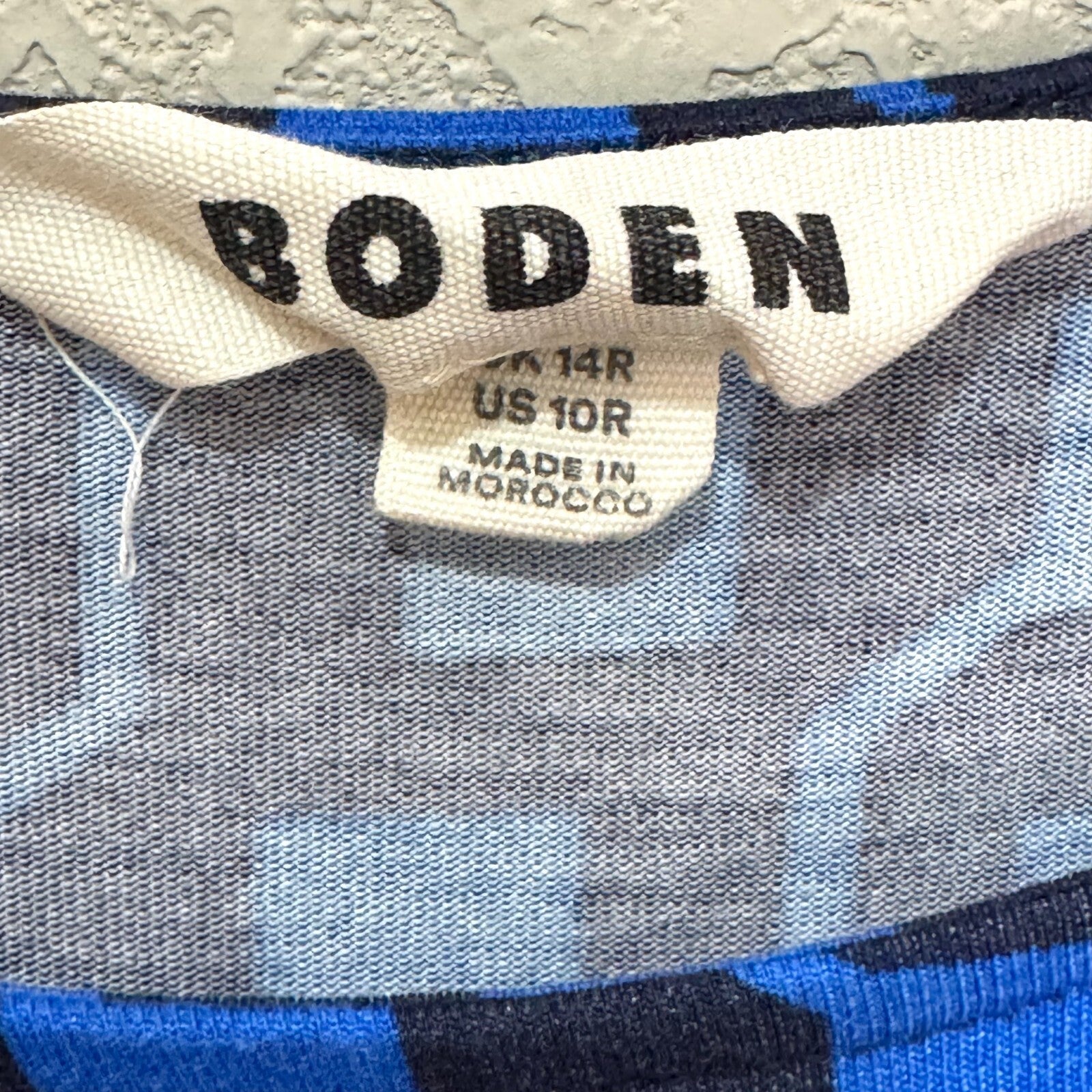 Boden Thea Midi Dress Size 10 Bright Cobalt Blue Black Jersey Dress Geo Print - Flair - Style