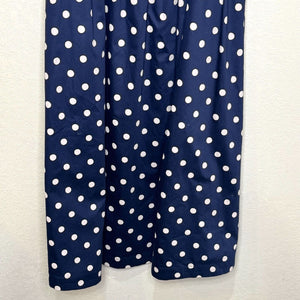 Boden Violet Square Neck Midi Dress Size 10 in Navy Blue White Dot - Flair - Style