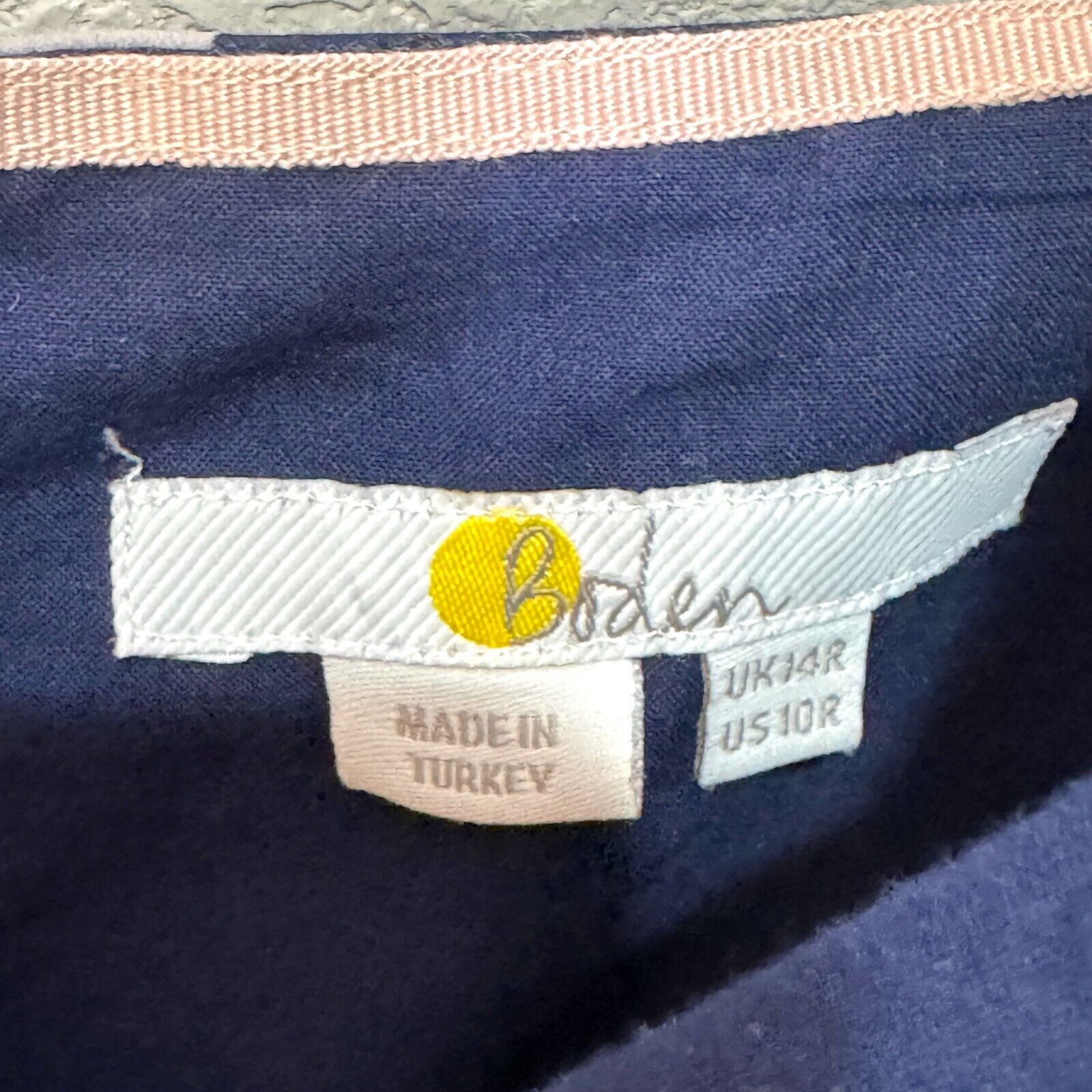 Boden Violet Square Neck Midi Dress Size 10 in Navy Blue White Dot - Flair - Style