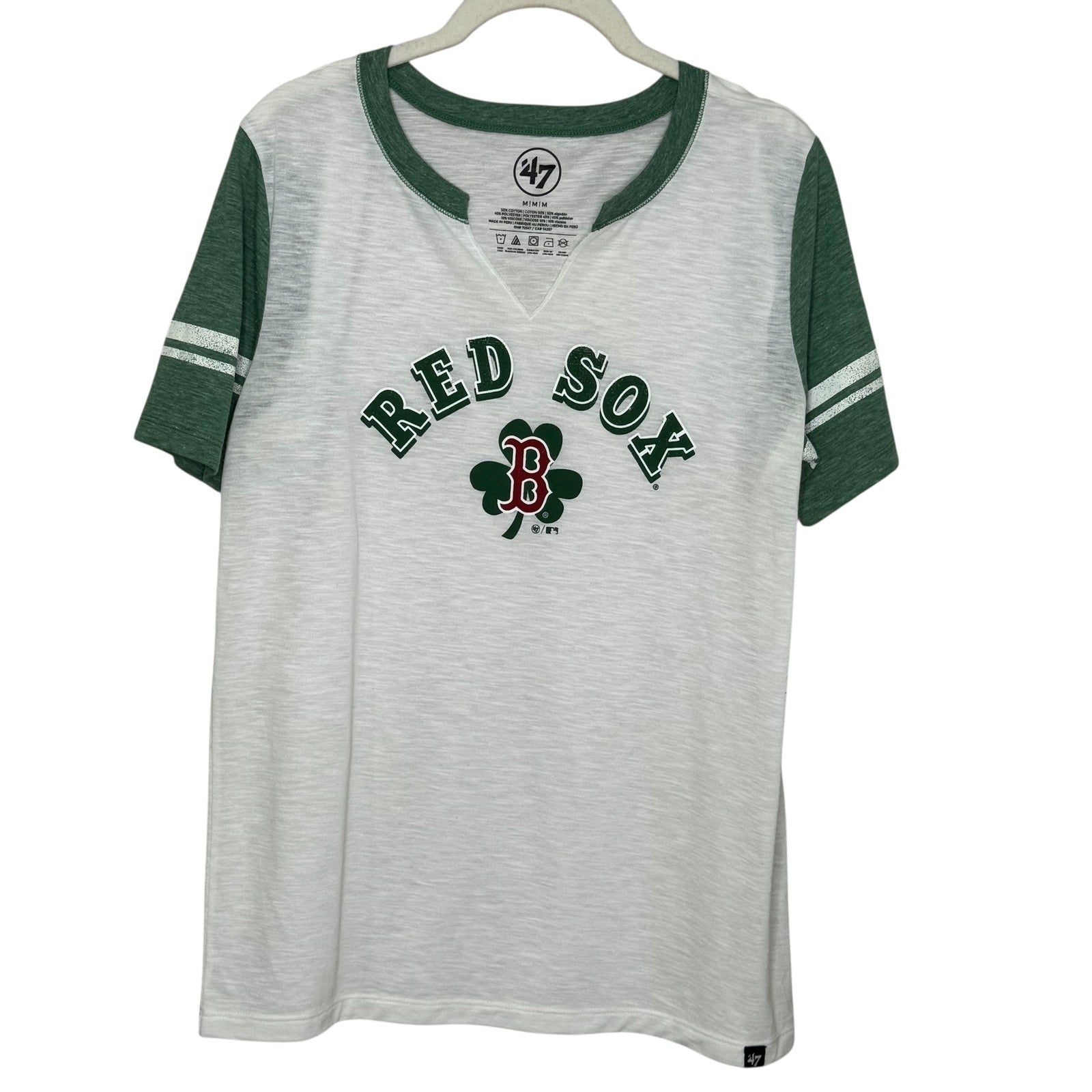 Boston Red Sox Shirt Womens Medium MLB Baseball Shamrock Tee 47 Brand - Flair - Style