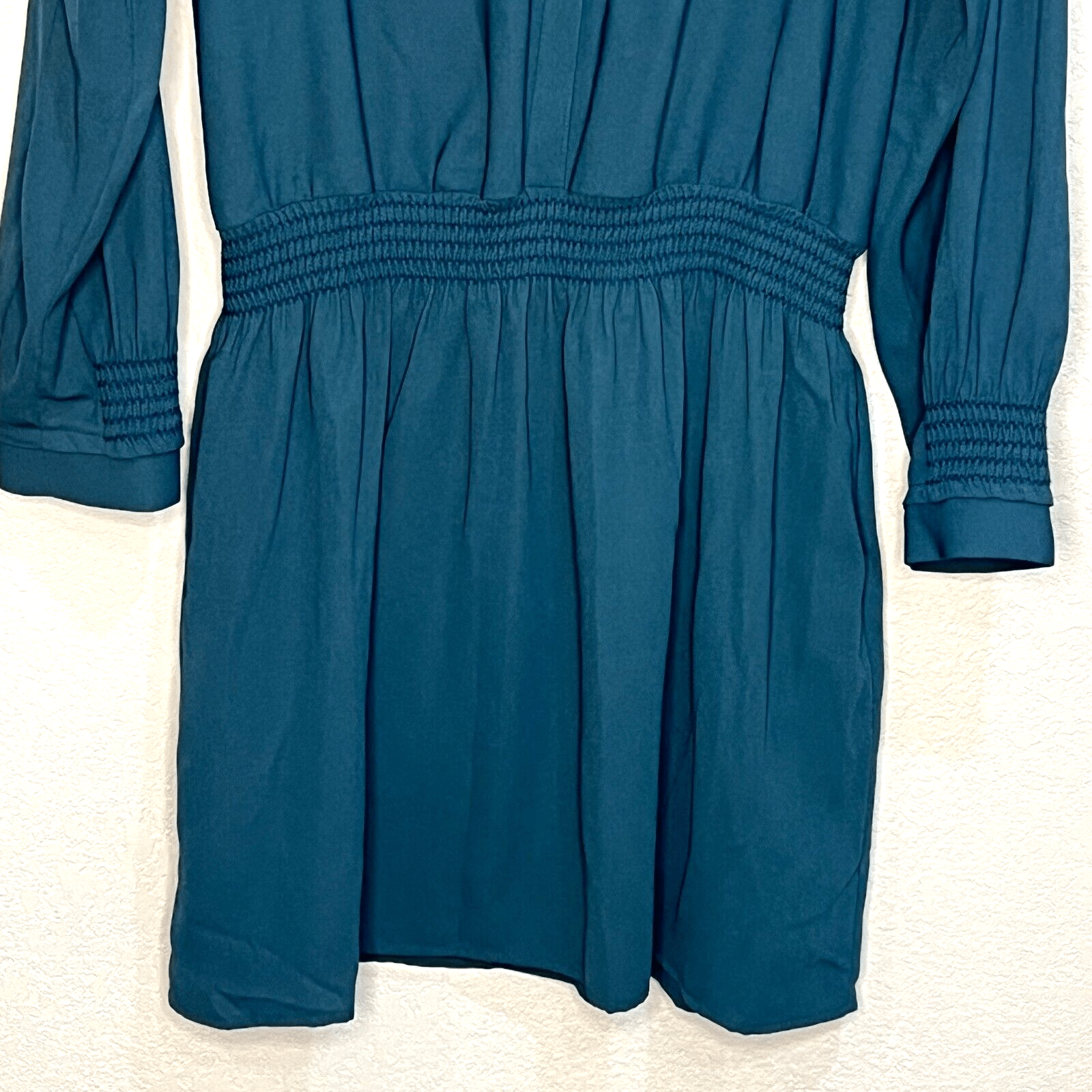Brochu Walker Green Long Sleeve Smocked Mini Dress Size Small - Flair - Style