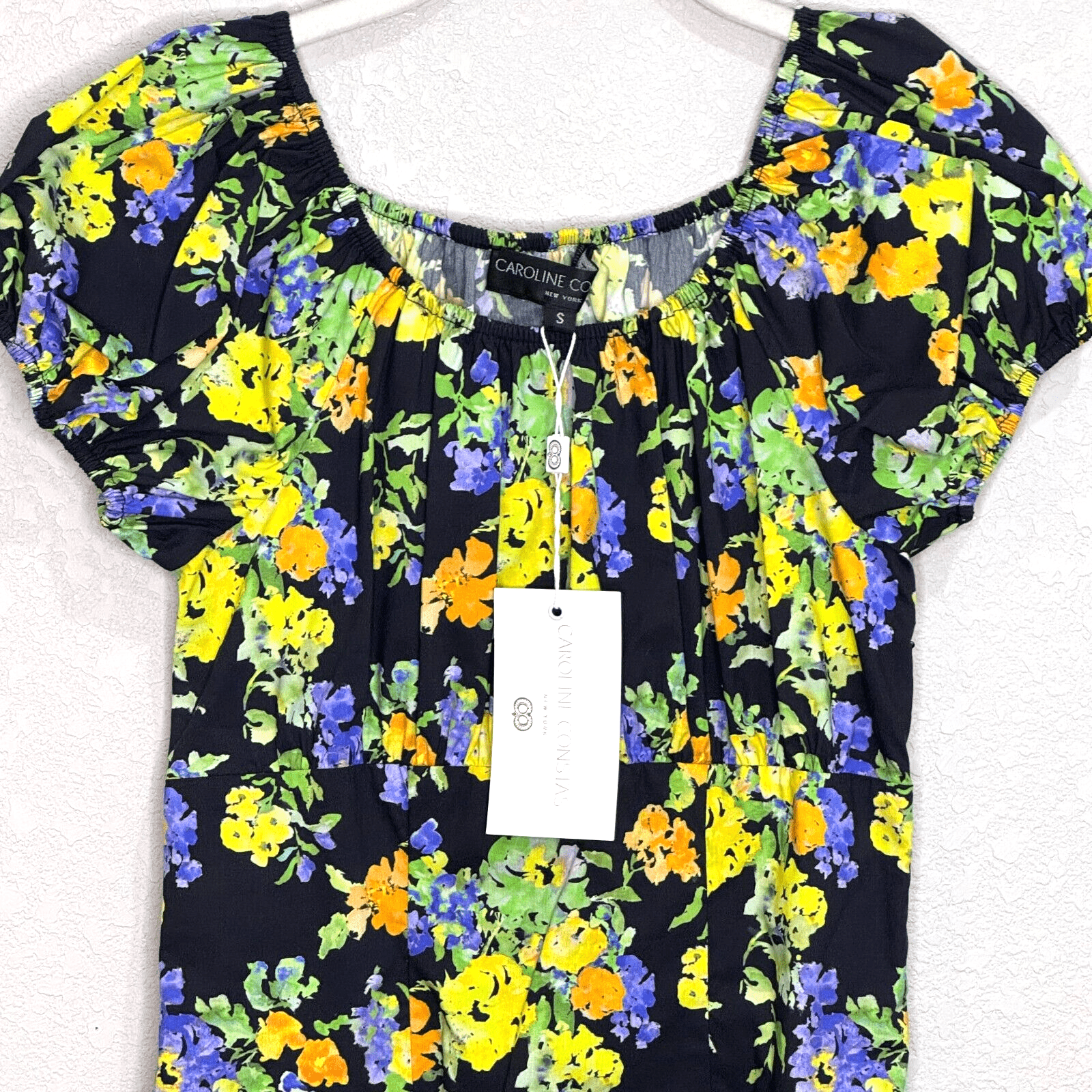Caroline Constas Calla Mini Dress Size Small NEW Purple Yellow Noir Pryel Floral - Flair - Style