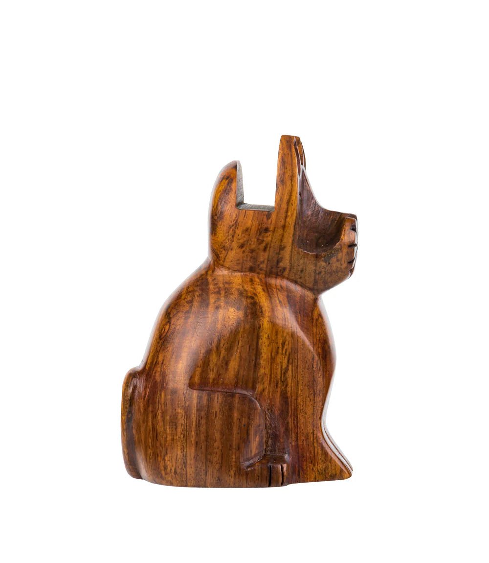 Cat Eyeglass Holder Stand in Hand Carved Wood - Flair - Style