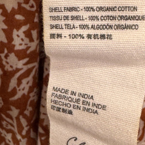 Cleobella Blouse Womens Medium Brown White Boho Floral Print Organic Cotton Top - Flair - Style