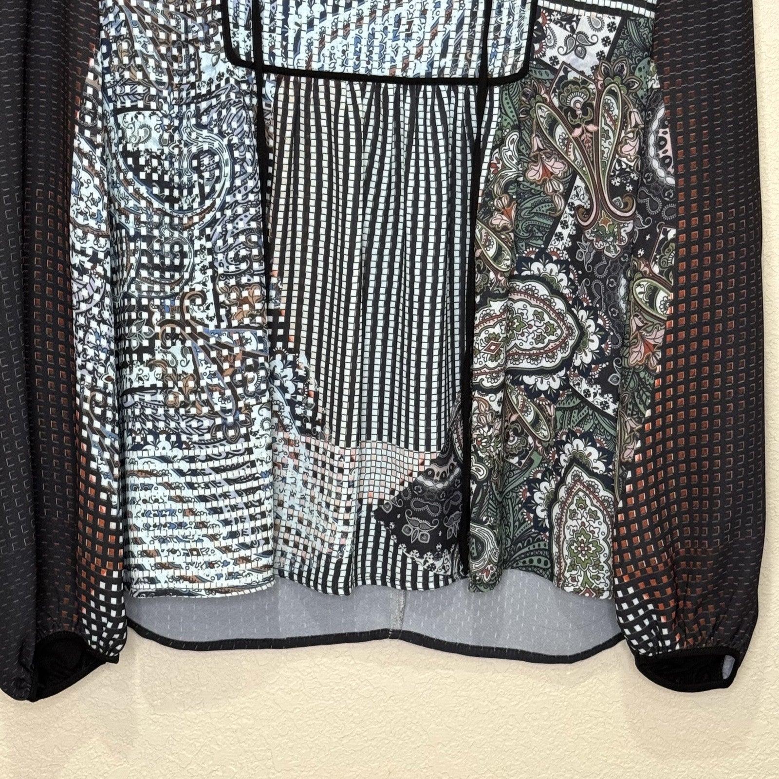 Clover Canyon Blouse Womens XS Paisley Patchwork Sheer Long Sleeve Boho Made USA - Flair - Style