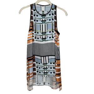 CLOVER CANYON Multicolor Sleeveless Hi - Low Tunic Tank Top Size Small NEW $198 - Flair - Style