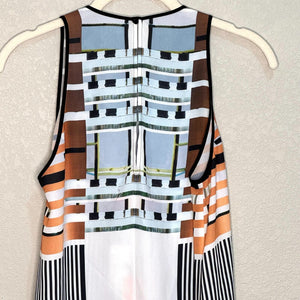CLOVER CANYON Multicolor Sleeveless Hi - Low Tunic Tank Top Size Small NEW $198 - Flair - Style