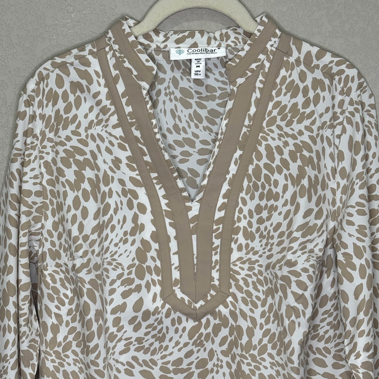 Coolibar Tunic Shirt Size Medium Animal Print UPF 50+ Sun Protection Lightweight - Flair - Style