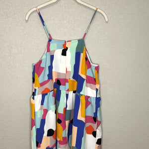 Crosby by Mollie Burch Jumpsuit Womens Small Abstract Wide Leg Pockets Romper - Flair - Style