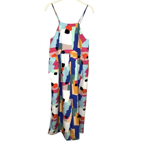Crosby by Mollie Burch Jumpsuit Womens Small Abstract Wide Leg Pockets Romper - Flair - Style